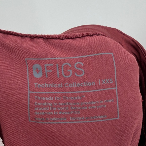 Figs Women's High Waisted Zamora Scrub Pants Jogger - Maroon - XXS - NWT - Picture 7 of 11